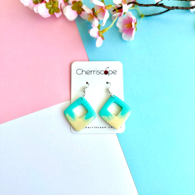 Beach Cube Resin Earring