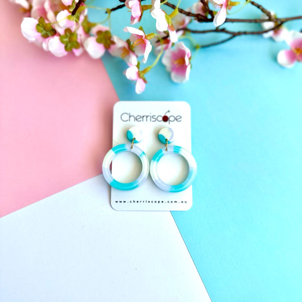 Blue Bubble Resin Earring