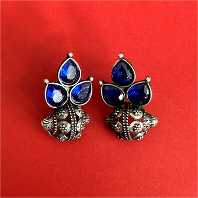 Blue Stone Shank Earring