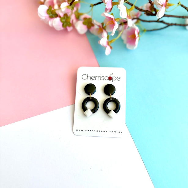 Bubble with cube Resin Earring