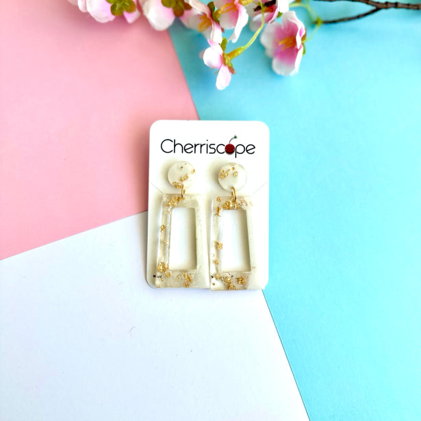 Clear Glitter Resin Earring