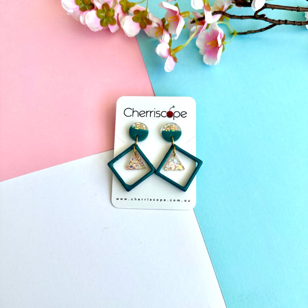 Cube Bell Resin Earring