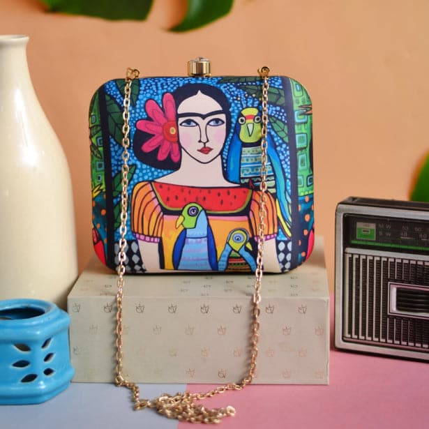 Frida Print Clutch