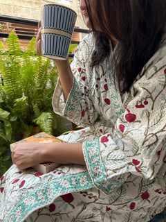 Handblock printed Waffle Bathrobes