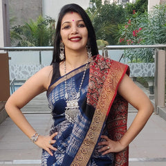 Ajrakh Saree - Shibori