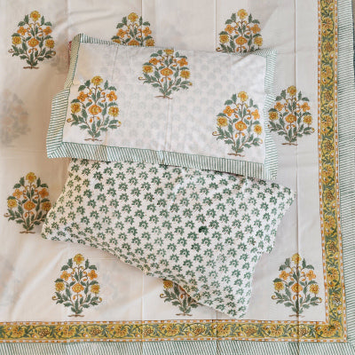 Jasmine Queen Size Bedspread: Ethically Crafted Elegance for Your Bedroom