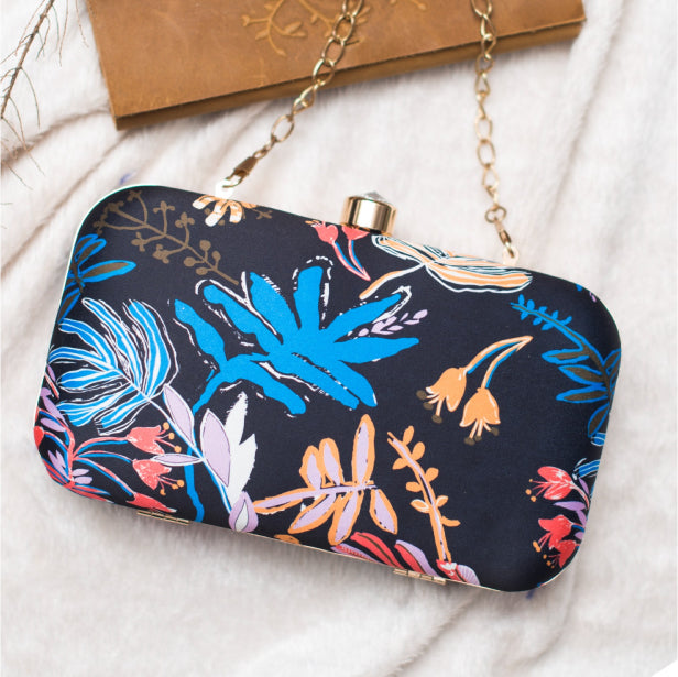 Leaf Print Clutch Bag