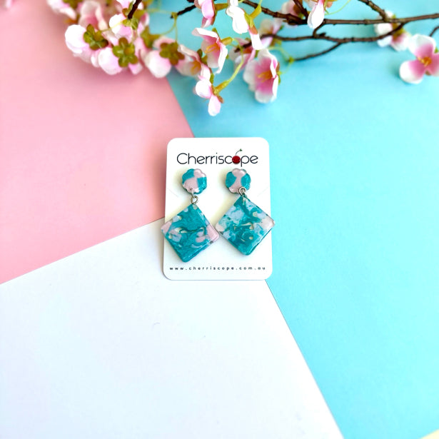 Marbel Print Resin Earring