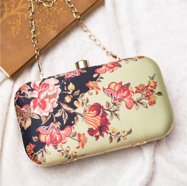 Olive Green With Flower Print Bag