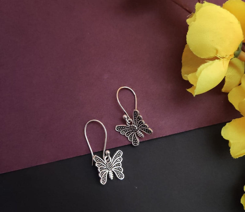 Oxidised Butterfly Earring