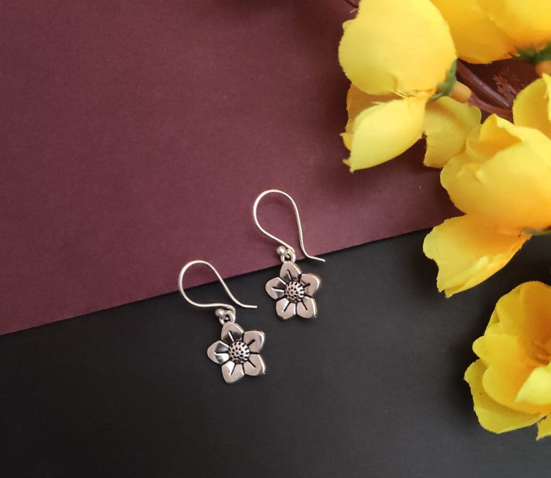 Oxidised Flower Earring