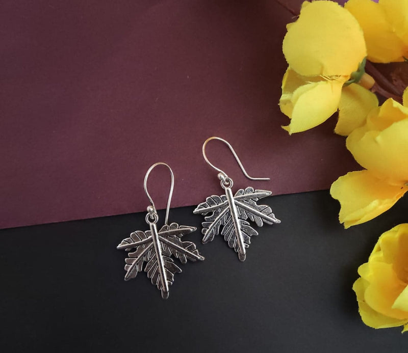 Oxidised Leafy Earring