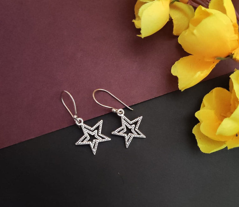 Oxidised Star Earring