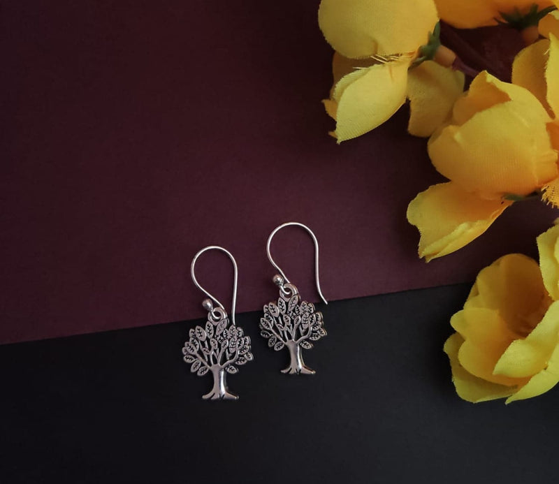 Oxidised Tree Earring