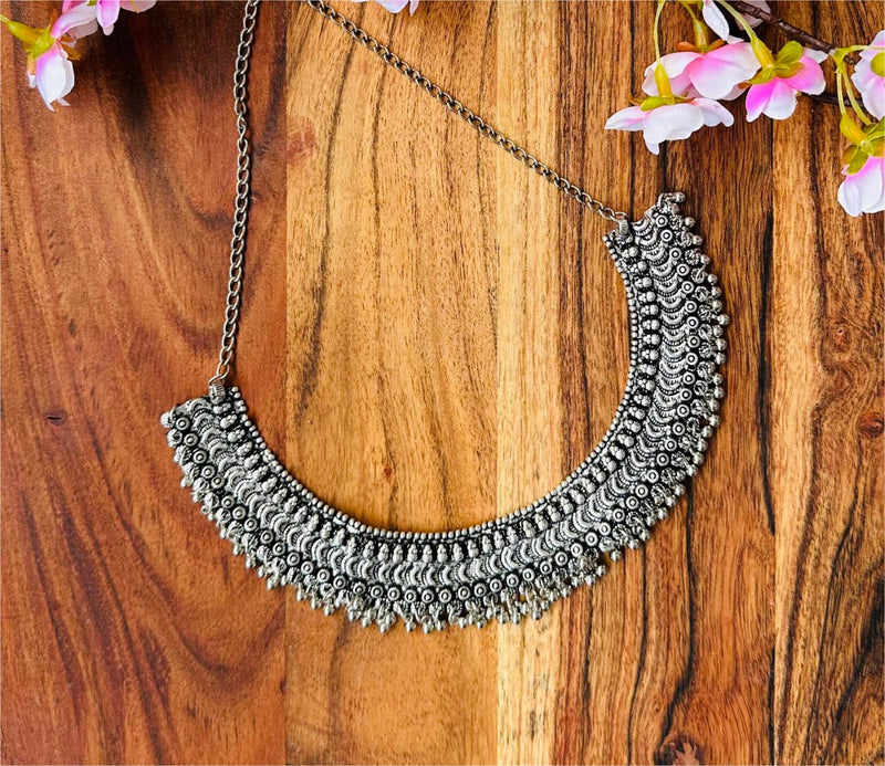 Silver Oxidised Choker