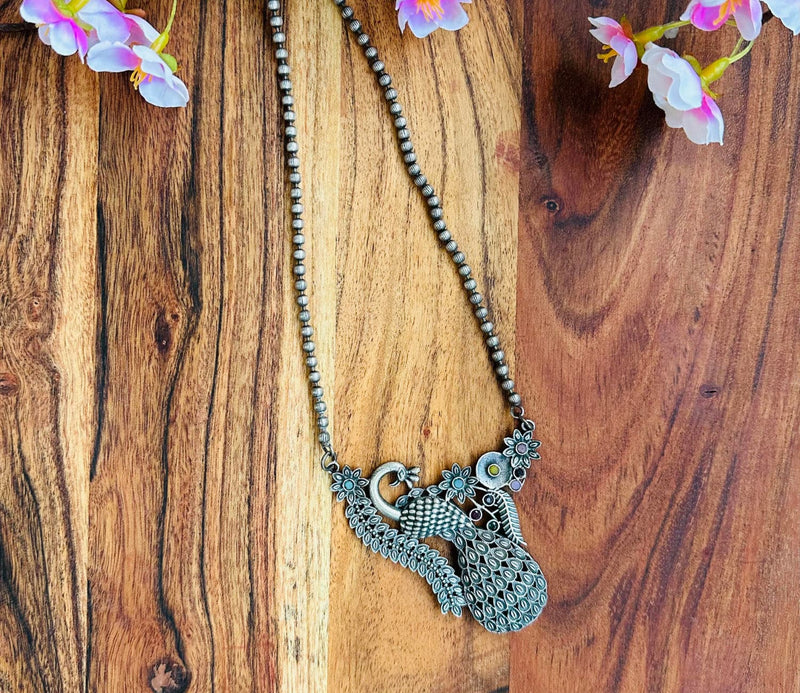 Peacock Pendant Long Necklace