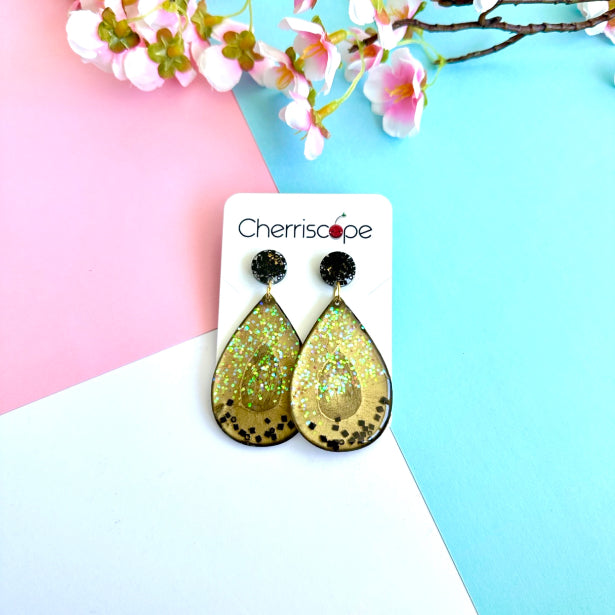 Pearl Drop Green Resin Earring