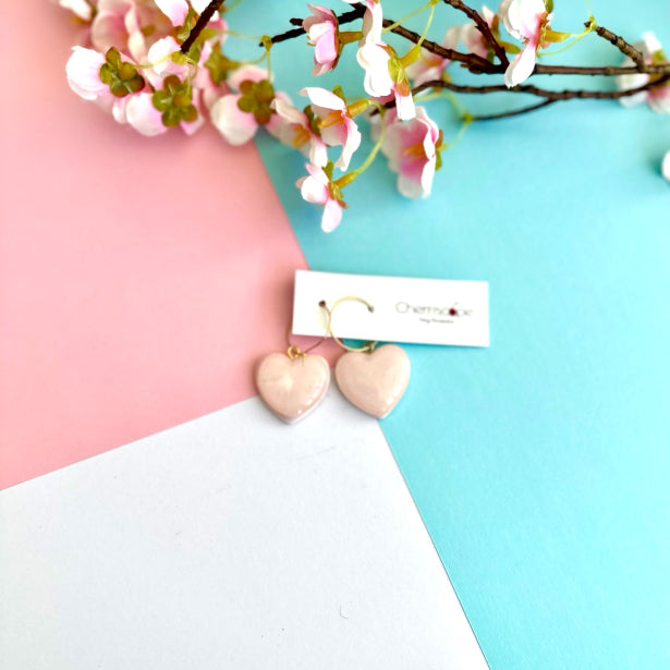 Pink Heart Shape Resin Earring