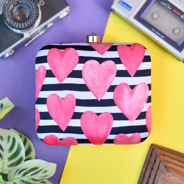 Pink Hearts Clutch