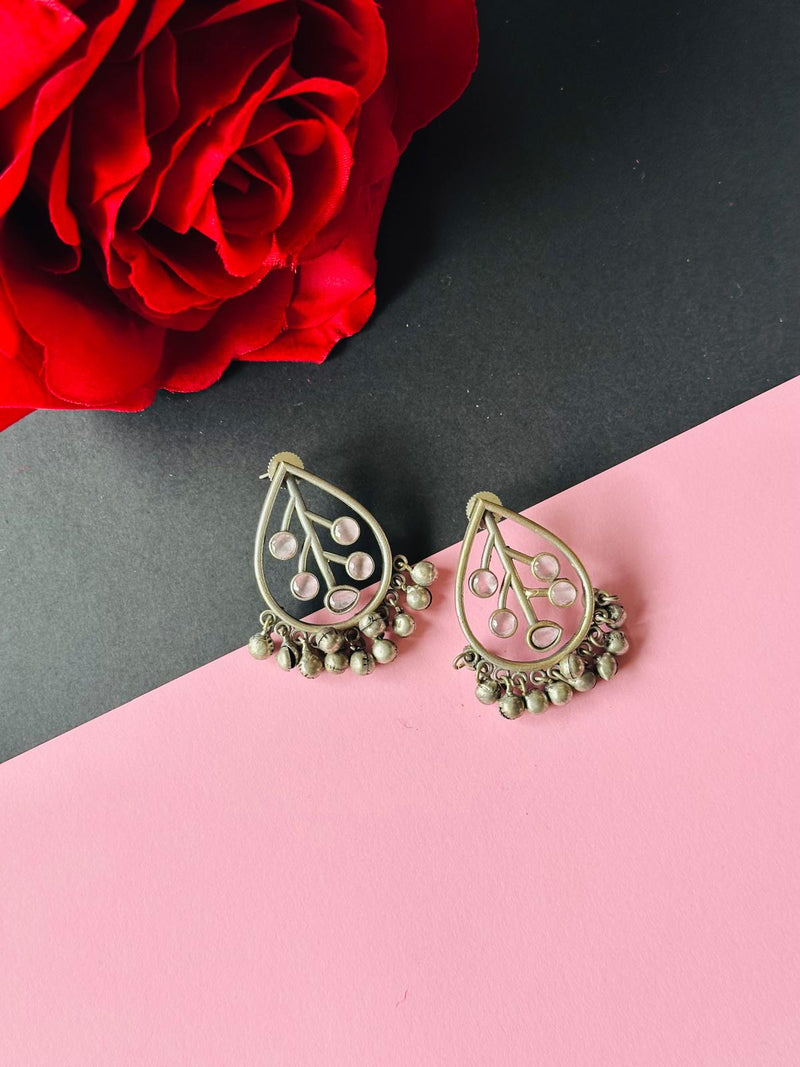 Pink Stone Beaded Earring