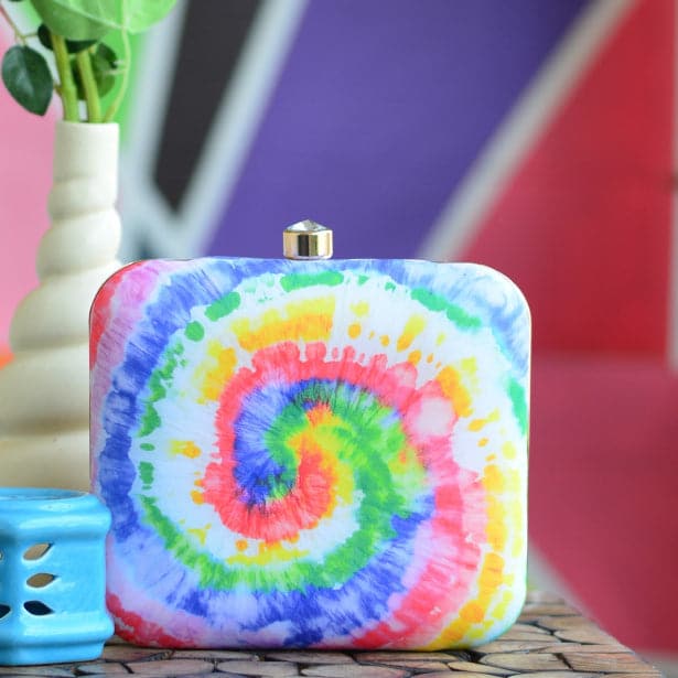 Rainbow Print Clutch