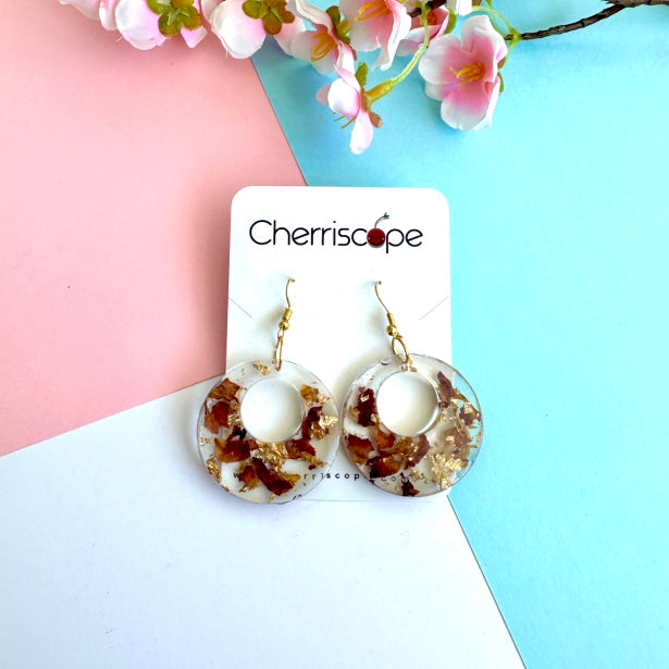 Rose Leaves Resin Earring