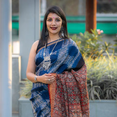 Ajrakh Saree - Shibori