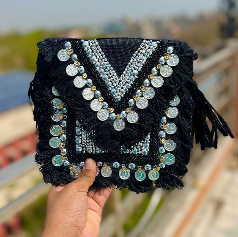 Stylish Black Boho Bag