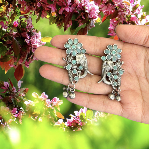 Turquoise Elephant Earring