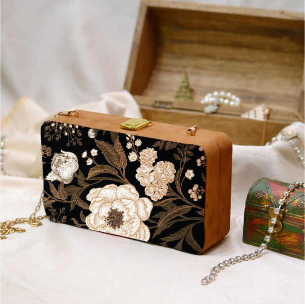 White Flower Print Sling Bag